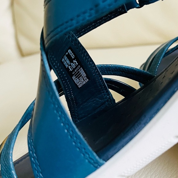 NEW IN BOX Felicia Sandal Dark Petrol Leather
Adjustable Strap Wedge Sandal. - Picture 10 of 14